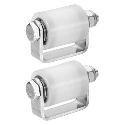 2Pcs Slide Gate Guide Rollers, 1'' Nylon Sliding Gate Guider 0.79'' Dia, White