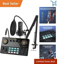 Podcast Equipment Bundle Audio Mixer All-in-One for Streaming and Recording