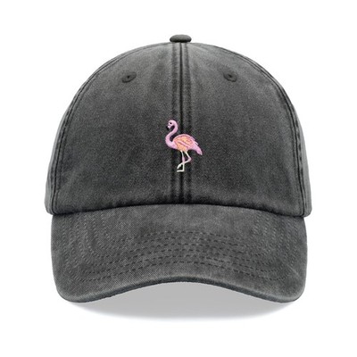 Flamingo Baseball Cap Vintage Washed Unisex Papa Mütze Vogel Lustig Rosa Henne Do