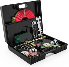 Oxy-Acetylene Cutting Torch Kit with Regulator, Nozzles, Hose & Goggles