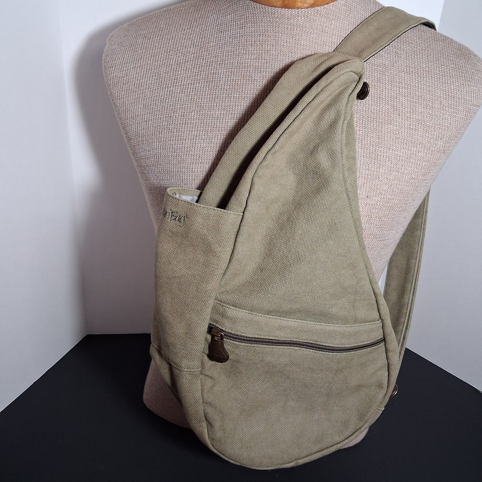 Ameri Bag Healthy Back Sage Green Canvas Sling Ch… - image 1