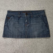 Abercrombie Denim Mini Skirt Low Rise 8 Blue Y2K Vintage 2000s Indie Micro
