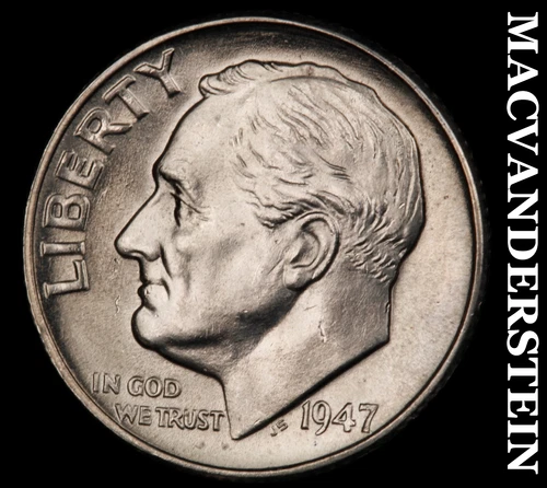1947 Roosevelt Dime- Silver- Choice Gem Brilliant Uncirculated Luster #J1890
