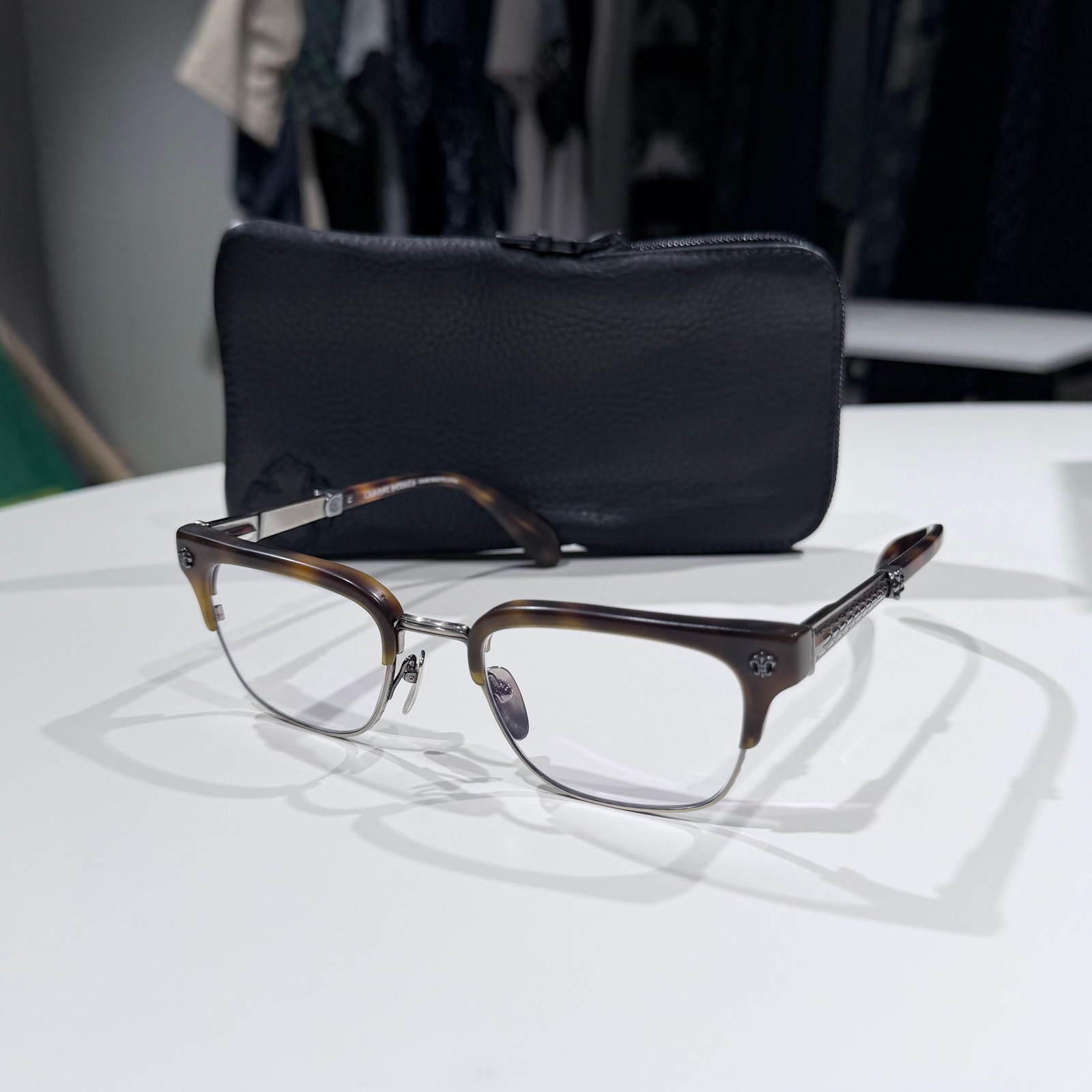 Chrome Hearts CHUCK Brille mit dünnem Gestell 155076636