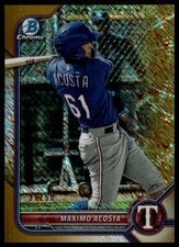 2022 Bowman #BCP-113 Maximo Acosta Chrome Prospects Gold Shimmer Refractors #/50