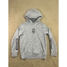 Abercrombie Kids Gray Heathered Moose Logo Hoodie Sweatshirt Size 11 12