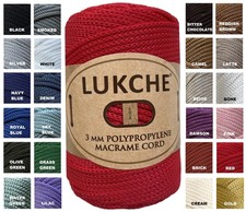 3mm Premium Polyester Macrame Cord 147 Yards Red 1 Polypropylene Rope Bag Rug