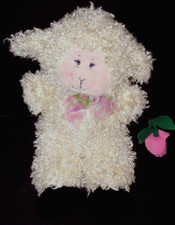First  Main Plush Lamb Sheep Pink Rose Cream Black Feet Stuffed Toy Baaabra