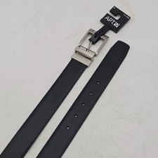Apt. 9 Belt Black Brown Reversible Syn Leather Mens 34-36 Nickel Buckle
