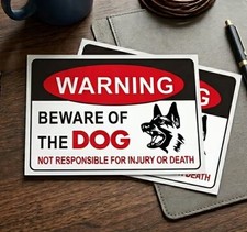 1 Pc Beware of Dog Sign, No Trespassing Sign Decal Sticker Not Responsible For
