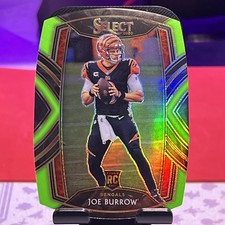 2020 Panini Select - Club Level Joe Burrow #246 Neon Green Prizm Die-Cut (RC)