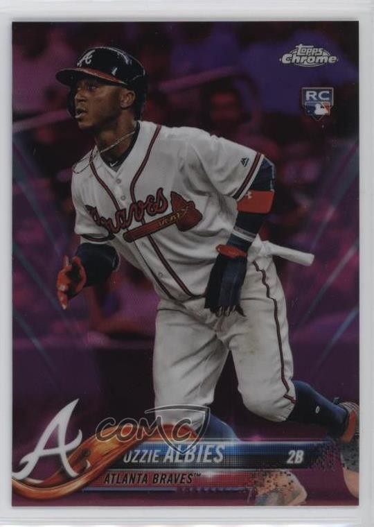 2018 Topps Chrome Pink Refractor Ozzie Albies #72 Rookie RC 0i4k