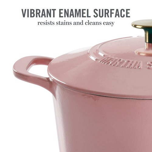 Martha Stewart Gatwick 7 Quart Emaille Gusseisen Dutch Oven, rosa - Bild 3 von 7