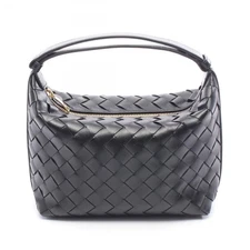 BOTTEGA VENETA MINI WALLACE Intrecciato Handbag 754443 leather Black Used Women