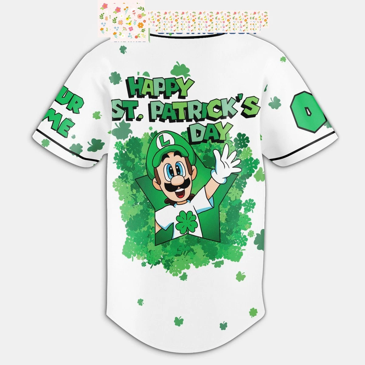 Super Mario Luigi s Day St. Patrick s Day Personalized Baseball Jersey