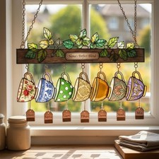 Personalized Acrylic Teacup Suncatcher, Nana's Blend Window Hanging