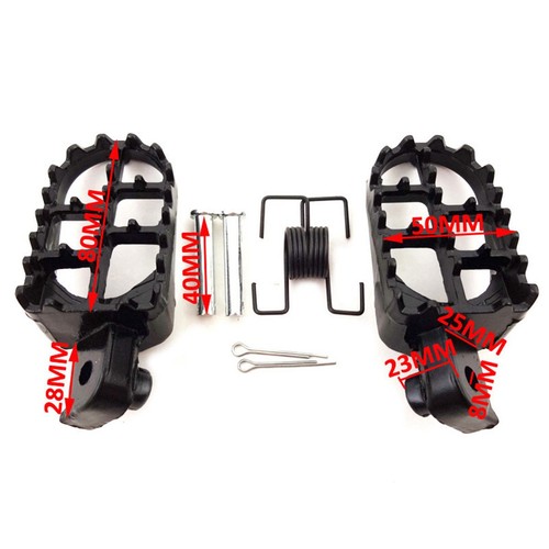 For Motorbike Footrests Pedals Foot Pegs Black Aluminium Pedal Pad High Quality - Picture 3 of 6