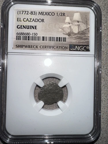 El Cazador Shipwreck 1/2 Real NGC Genuine Mexico Silver Coin 1772-83
