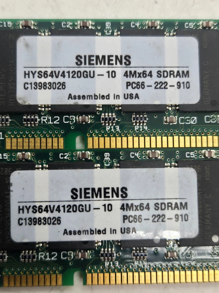 [LOT OF 2] Siemens HYS64V4120GU-10 PC66-222-10 SDRAM  FAST FREE SHIPPING c - Image 3 of 3