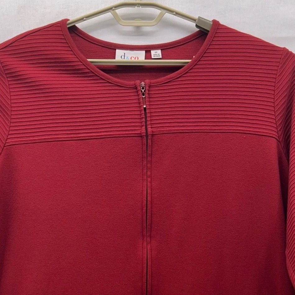 Denim And Co Womans Cardigan Size 2X Maroon Wine Autumn Fall Warm Comfy Cozy - Image 2 of 4