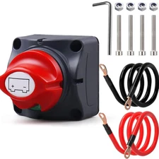 Battery Disconnect Switch, 2PCS 1.65FT 6 AWG Battery Cables with 3/8" Lug 1PCS H