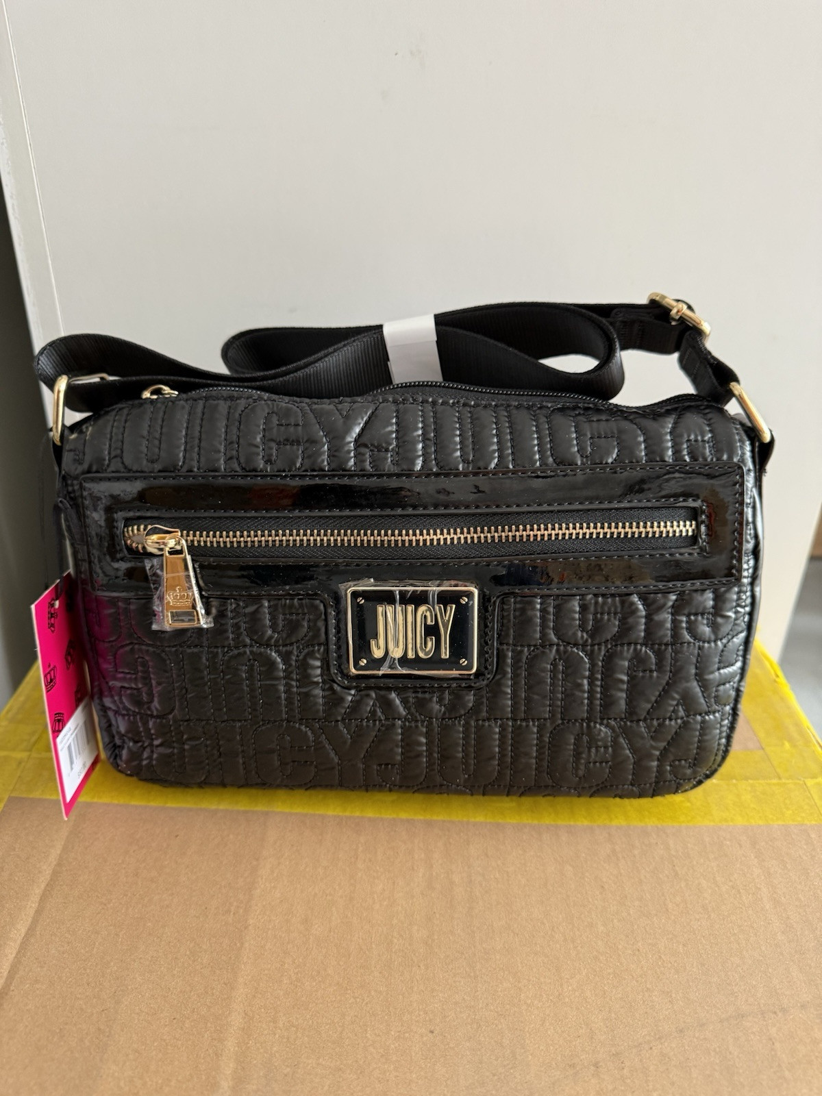 Juicy Couture Fully Luxe Soft Black Crossbody Bag with Adjustable Strap NWOT