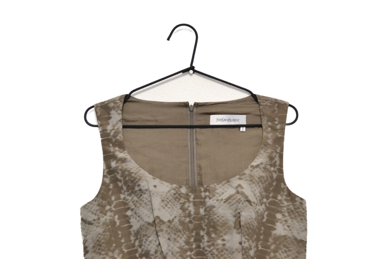 Abito Yves Saint Laurent 100% seta fantasia pelle di serpente taglia 40 made in France