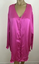 Victoria  s Secret Gold Label Silk Satin Sleep Shirt Chemise Button Up Women's L
