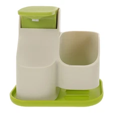 2 In 1 Sponge And Dish Soap Holder Plastic Bathroom Liquid Hand Box Container