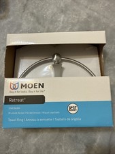 Moen Retreat Towel Ring Brushed Nickel Spot Resist DN8386BN New In Box
