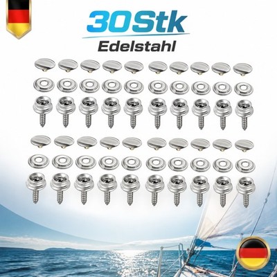 30* Druckknopf Schraube Druckknöpfe Set Plane Camping Nähfrei Knöpfe Zelt Boot