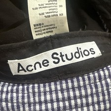 Acne Studios Blue White Check Bucket Hat Men ...