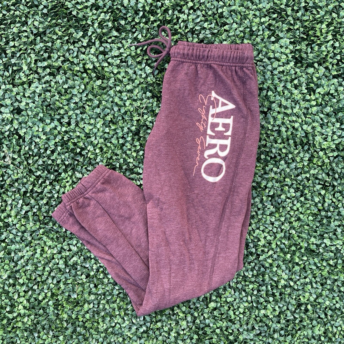 Aeropostale Women's Marron Aero Logo Drawstring Tapered Hem