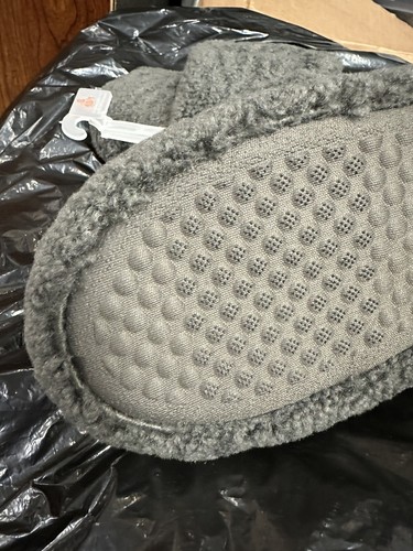 NEW Kids Ace Adjustable Faux Shearling Slide Slippers Gray Cat & Jack Sz M 2/3 - Picture 3 of 3
