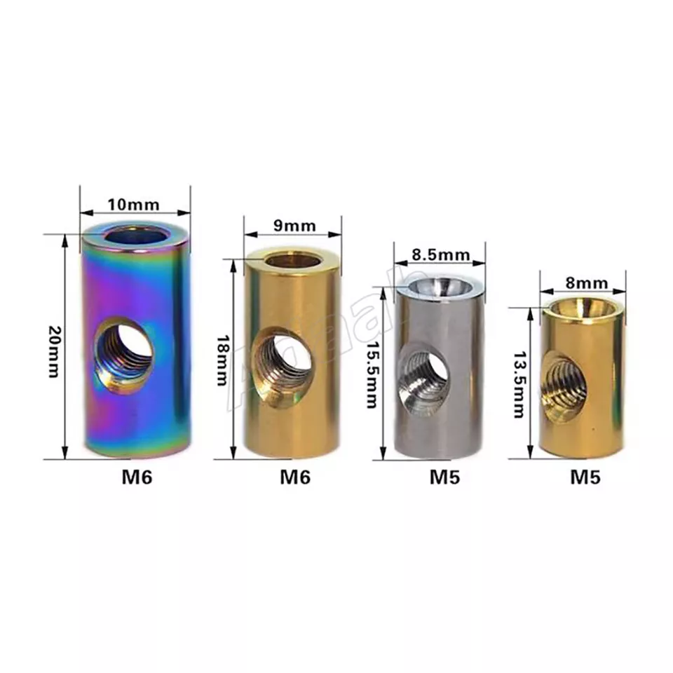 M5 M6 Titanium Barrel Nuts Centre Thread Fixing Cylinder Nut for Motorcycle Bike - Image 3 of 4