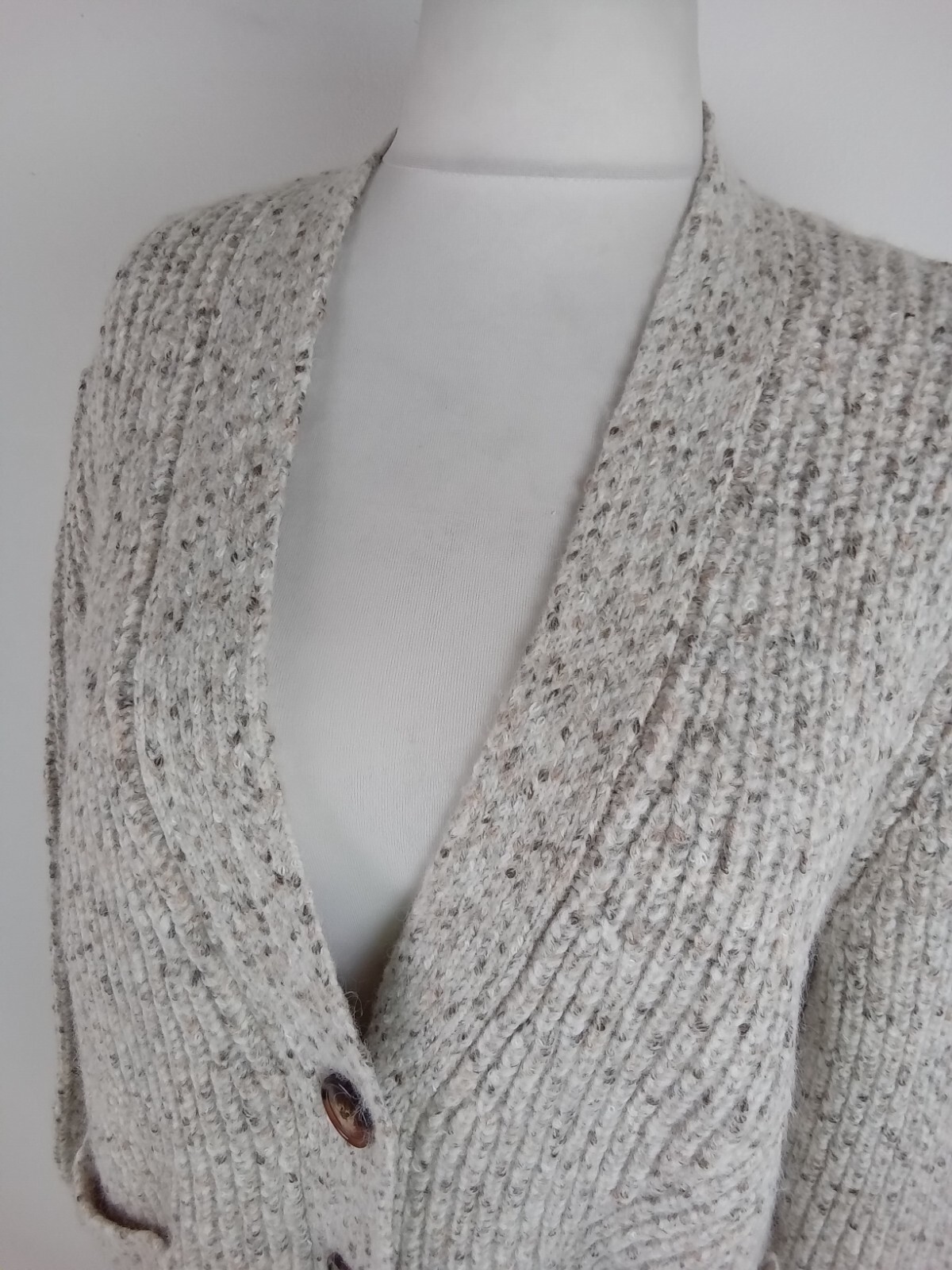 Women's M&S VNeck ButtonUp Long Sleeves Jumper Size L Beige NEW F2 eBay