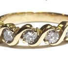14k yellow gold 1.25ct S Bar round diamond anniversary wedding band ring 6.1g — photo 5