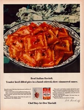 Print Ad Chef Boy-Ar-Dee Ravioli 1964 Full Page Large Magazine 10.5"x13.5"