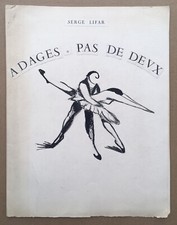 Dessin Original Jacques David Encre Portrait Silhouette Danse Serge Lifar Adages