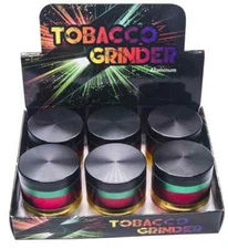 2.5" Aluminum 5 Parts Grinder Tobacco Herb Crusher Silicone Bottom Rasta/1 piece