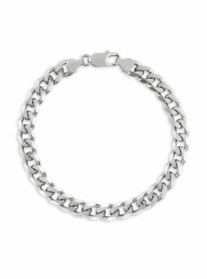 Flaches Panzerkettenarmband 925 Sterling Silber.