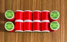 12 Spools Danville Flat Waxed Fluorescent Fire Orange Fly Tying Thread