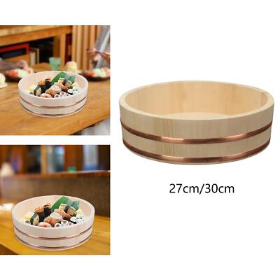 Holz Sushi Reis Schüssel Reiskübel robust rund Rührbehälter Reismischen