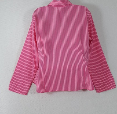 Faded Glory pink pin striped ladies blouse Medium 8/10 - Picture 4 of 5