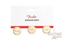Genuine Fender Stratocaster/Strat Aged White Guitar Knobs - 2 Tone, 1 Volume