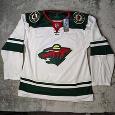 Minnesota Wild Adidas Jersey Size 52 White Away NHL Strap Authentic Primegreen