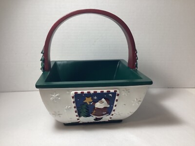 Make the Season Bright Christmas Candy Basket w/ Santa & Snowflake Design Kohls