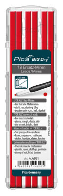 Pica BIG Dry 12 x Ersatzminen FOR ALL Rot für Tieflochmarker Minen Baumarker NEU