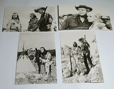 4 x original Friedrich W. Sander Verlag - Unter Geiern - photo postcard Karl May