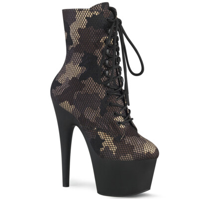 PLEASER ADORE-1020CM Women's 7'' Heel  Platform Lace-Up Front Ankle Side Zip Boot